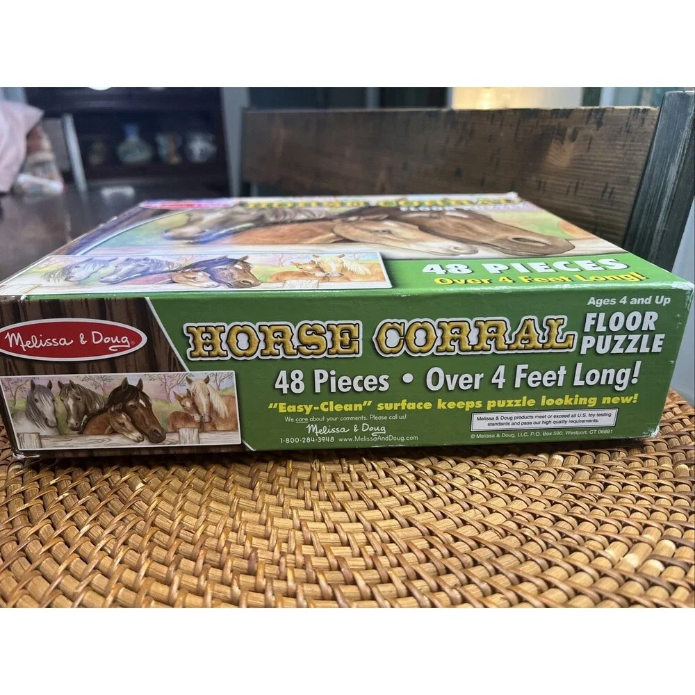 HORSE CORRAL Melissa & Doug Kids Floor Puzzle 48 Jumbo Piece Easy-Clean Complete